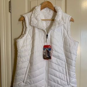 North Face White Reversible Vest
